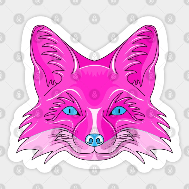 pinky fox face cartoon Sticker by dwalikur